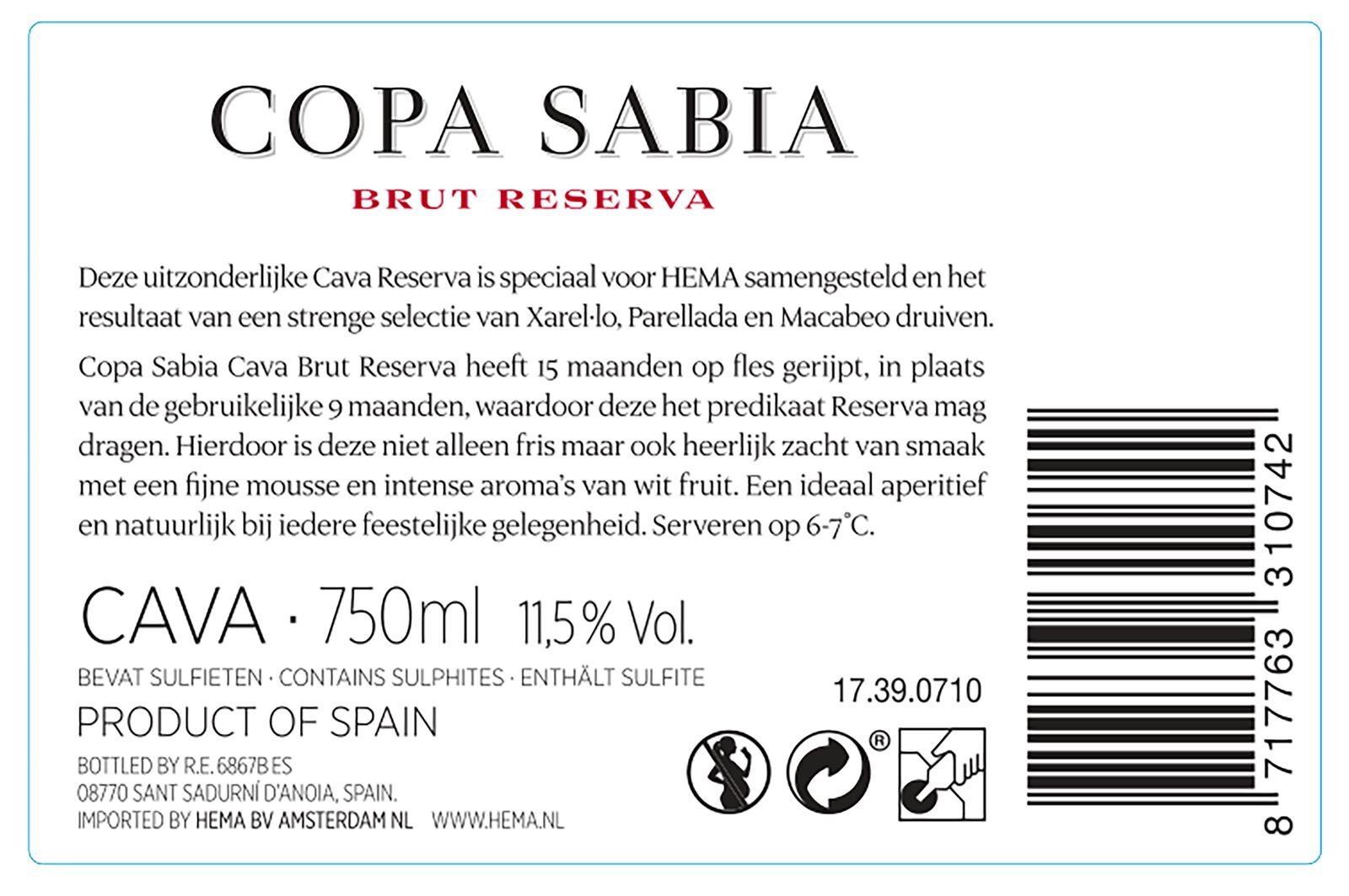 HEMA HEMA Copa Sabia Brut 0.75L