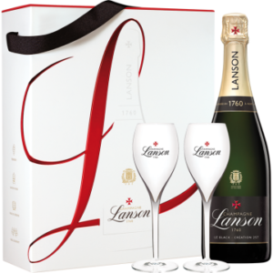 Champagne Lanson - le Black Création Brut - Gift Set 2 Flûtes