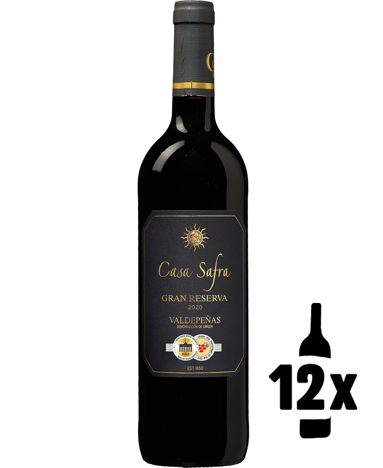 12 flessen Casa Safra Black Label Gran Reserva Voordeelpakket