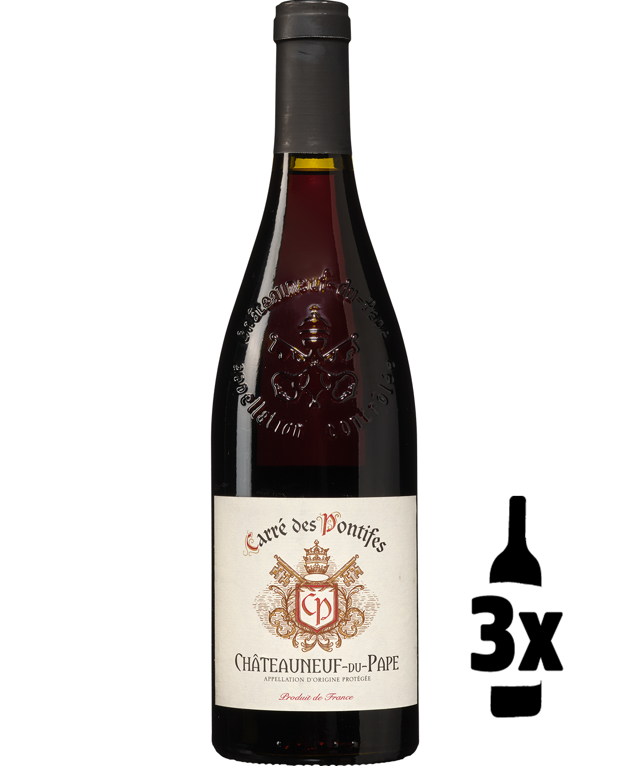 3 flessen Carre des Pontifes Châteauneuf-du-Pape Probeerpakket