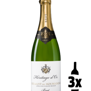 3 flessen Heritage d'Or Crémant de Bourgogne Brut Probeerpakket