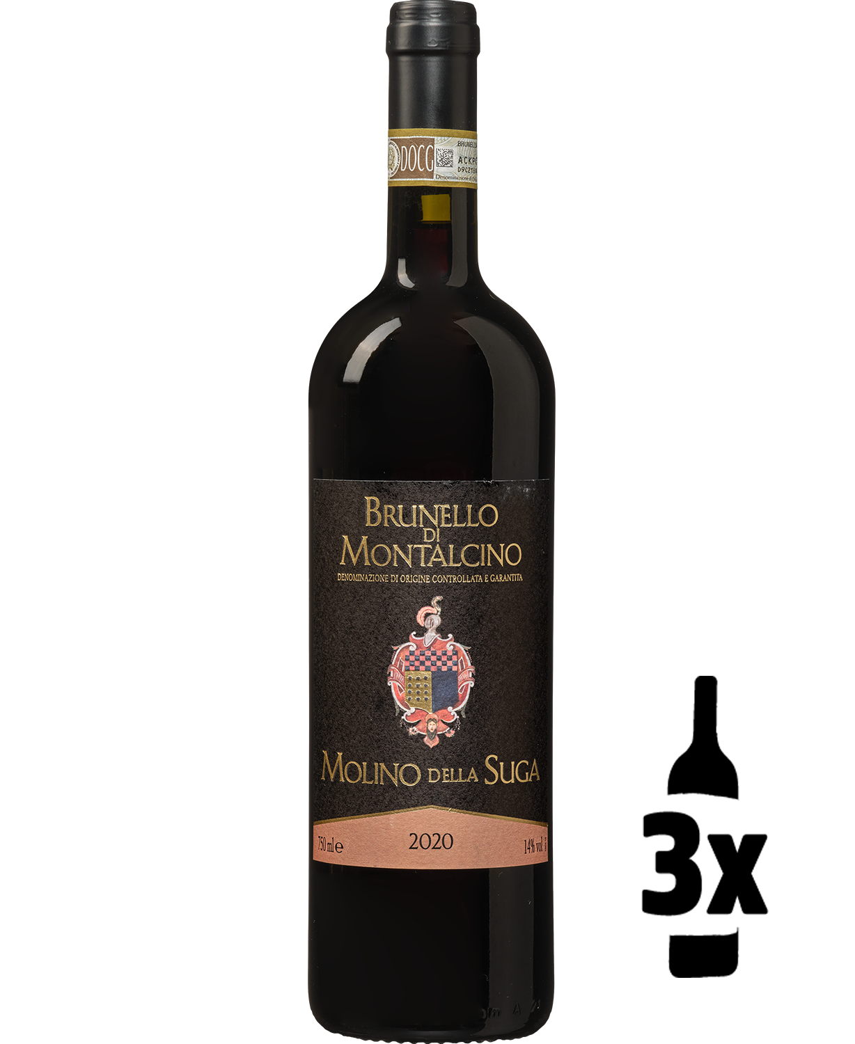 3 flessen Molino della Suga Brunello di Montalcino Probeerpakket