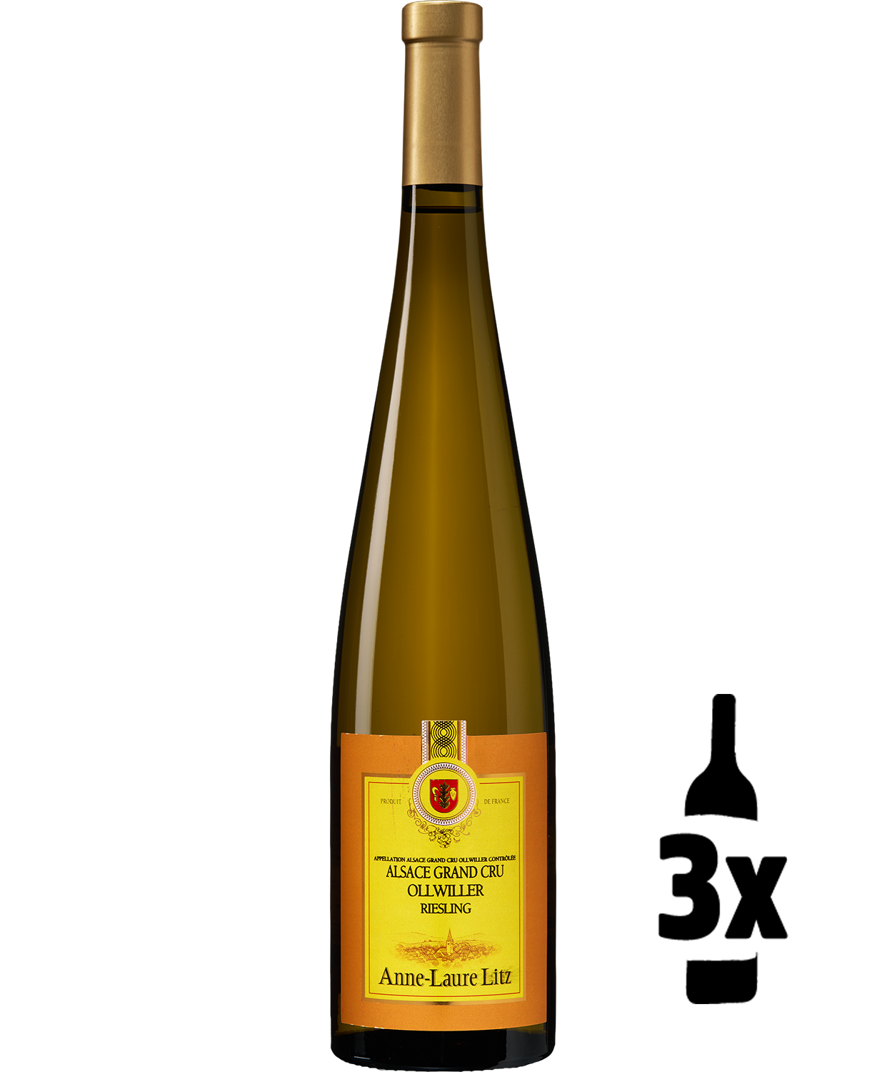 3 flessen Riesling Grand Cru Ollwiller Anne Laure Litz Probeerpakket