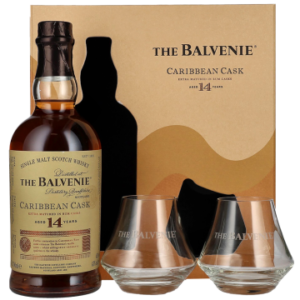Whisky - Balvenie Caribbean cask 14 Jaar - Gift Set + 2 Glazen