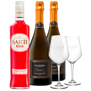 Wijnpakket 1 Sarti + 2 Prosecco Ricadonna + 2 Glazen
