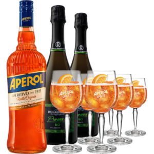 Wijnpakket - Aperol 6 Glazen + Prosecco Millesimato Biologico - Riccadonna